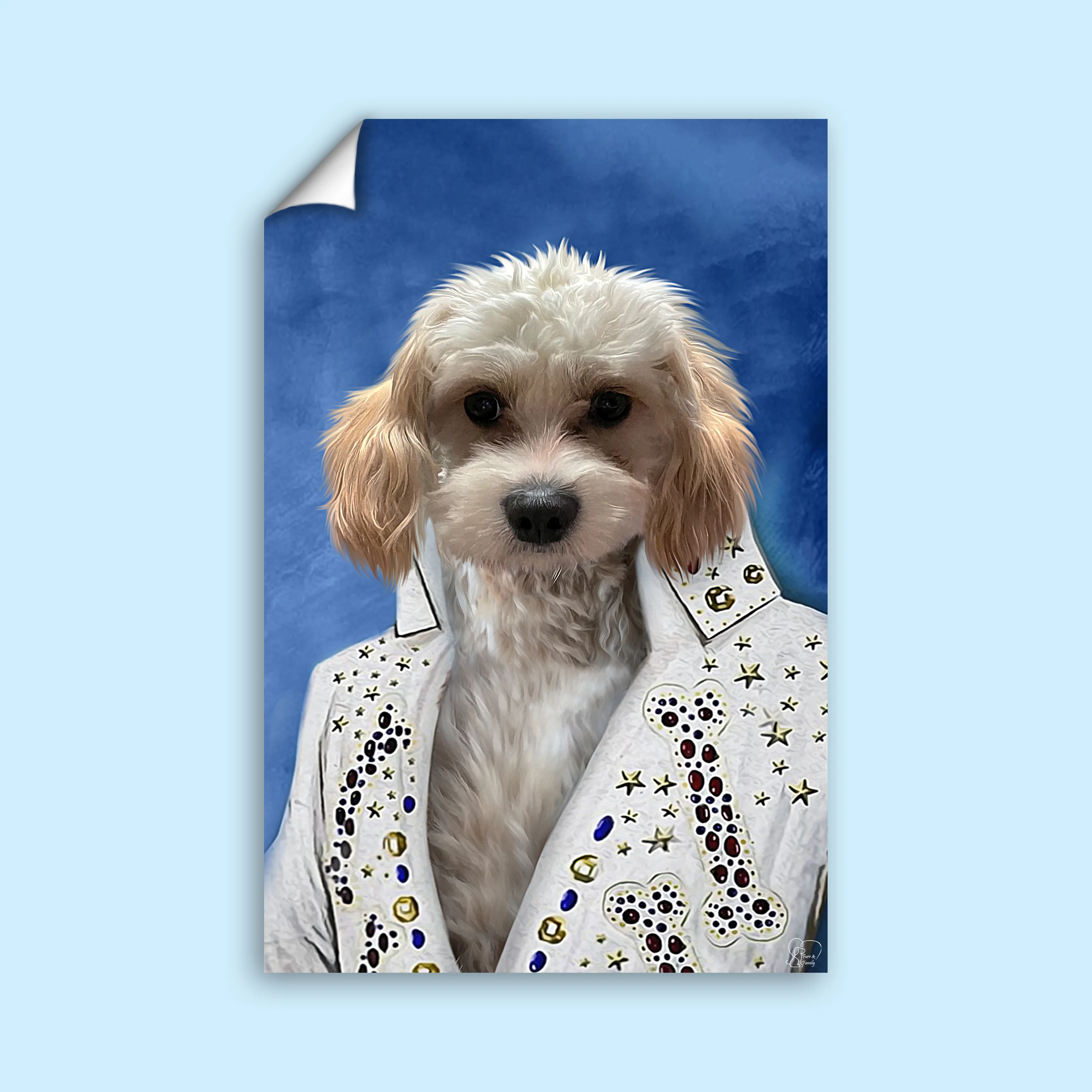 Custom Elvis Presley Pet Portrait – Personalized Rockstar Pet Art